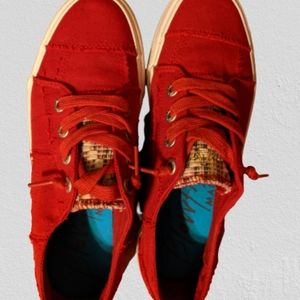 Blowfish Malibu Red Canvas Sneakers
